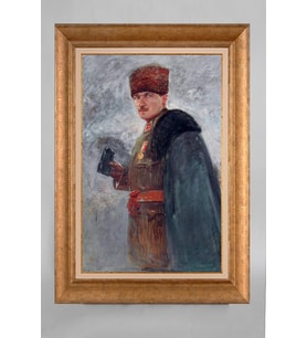 Altın Varaklı Paspartulu Çerçeveli Atatürk Tablo sd471