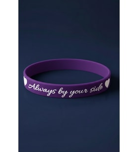 Kadın Erkek Silikon Bileklik Always By Your Side (Her Zaman Yanında) Yazılı Esnek Bileklik - Hediye