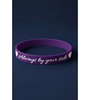 Kadın Erkek Silikon Bileklik Always By Your Side (Her Zaman Yanında) Yazılı Esnek Bileklik - Hediye