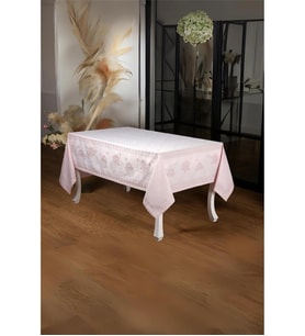 Nilüfer Lüx Jakar Kumaş Pudra Masa Örtüsü Dikdörtgen 160x320 Cm - 1092 (Standart)