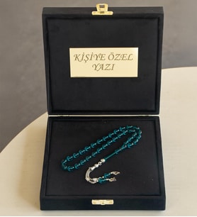 Kişiye Özel Ateş Kehribar Harfli Tesbih – Premium Kutulu Hediye Tesbih Seti - Sertifikalı Kehribar Tesbih