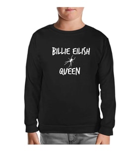 Billie Eilish - Queen Siyah Çocuk Sweatshirt