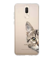 Huawei Mate 10 Lite Uyumlu Kapak Catface Tasarımlı Şeffaf Silikon Kılıf
