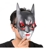 Mey İthalat® Kırmızı Gözlü Siyah Batman Maske - Lastikli Batgirl Maskesi 28x17 cm