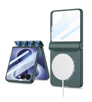 Lexroo Galaxy Z Flip 8 Kılıf M-safe Şarj Özellikli Kıpta KPT-04 Sert PC Kılıf - Yeşil