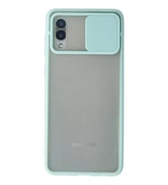 Durukar® Samsung Galaxy A02 Kılıf Palm Buzlu Kamera Sürgülü Silikon - Turkuaz