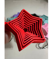 Northcity 3D Baskı Yıldız Fidget Anahtarlık - Hareketli Stres Oyuncağı ve Çanta Aksesuarı-Kırmızı