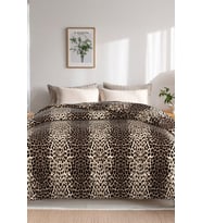 Leopar Desenli Lorien Jakarlı Baskılı Pamuk Tek Kişilik Pike 155x235 cm
