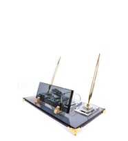 Kristal Vip Set Masa İsimlik Modern Ofis Dekoru (Mavi Yengeç Desenli)
