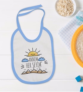 BK Kids Mavi Bebek Mama Önlüğü - Model 194
