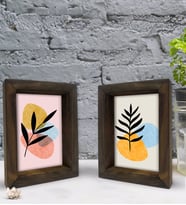 Bk Gift Dekoratif 2'li Doğal Masif Ahşap Çerçeve 15x20cm-18 (Beyaz)