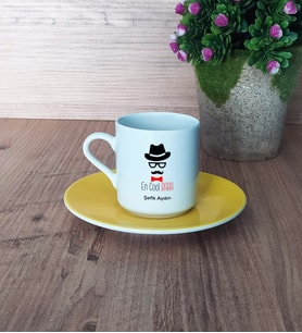 En Cool Baba Türk Kahvesi Fincanı Sarı Babaya Hediye