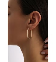 14 Ayar Oval Altın Küpe
