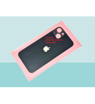 Tkgz - iPhone 13 Arka Pil Batarya Kapağı - Cam kapak Geniş Lens Deliği - SİYAH