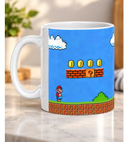 Super Mario Kupa Bardak Retro Oyun Temalı Gamerlara Hediye 330 ml Porselen