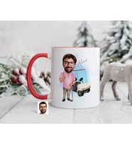 Bk Gift Kişiye Özel Golf Oyuncusu Karikatürlü Kırmızı Kupa Bardak-7, Sevgiliye Hediye, Arkadaşa Hediye