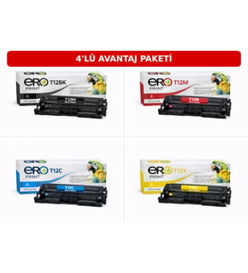 Canon T12 İçin 4 Renk Çipli Muadil Toner Set