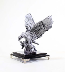 Kişiye Özel Tasarım Cam Kaideli Silver Kartal Biblosu