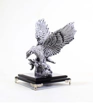Kişiye Özel Tasarım Cam Kaideli Silver Kartal Biblosu