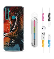 Realme 5i 5 Pro 6i 7 Pro 8 Kılıf Kablo Koruma Spiral Silikon Kartal Uçarken 1718