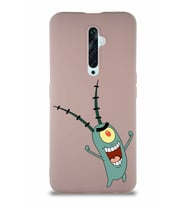 Oppo Reno 2Z Soft Premier Kapak Plankton Tasarımlı Silikon Kılıf - Pudra (Şeffaf)