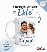 Babaya Özel Kupa – Fotoğraflı & Yazılı Kişiye Özel Porselen Kupa Babalar Günü Hediye