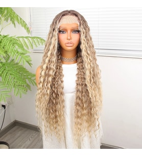 Afro Daa Kumral Balköpüğü Ombre ve Röfleli Fiber Sen Tül Peruk