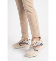 Walkway Koyu Gri- Turuncu Fileli Bağcıklı Nefes Alan Rahat Tabanlı Unisex Yürüyüş ve Spor Ayakkabı 26106 G