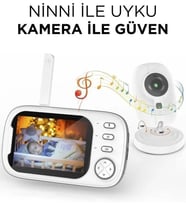 ABM600 Monitörlü Smart Ip Full Hd Akıllı Bebek Kamerası Monitörü Telsiz Güvenlik Kamerası