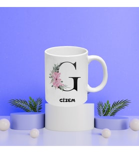 Çiçek Harf İsime Özel Kupa