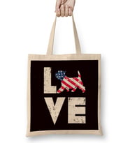 Love West Highland Terrier Westie US American Flag Dog Breed Bez Çanta Uzun Saplı