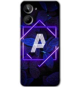 Realme 10 4G Kılıf HD Desen Baskılı Kılıf - Dark Neon Yaprak A Harfi