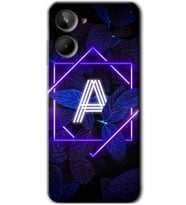 Realme 10 4G Kılıf HD Desen Baskılı Kılıf - Dark Neon Yaprak A Harfi