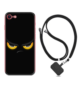 Apple iPhone 5 6 7 8 Plus Se XR Kılıf Boyun Askılı Silikon Black Eyes 1644