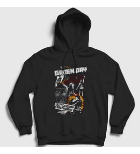 Presmono Unisex Siyah Breakdown V2 Green Day Kapüşonlu Sweatshirt 395683tt
