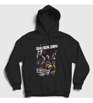 Presmono Unisex Siyah Breakdown V2 Green Day Kapüşonlu Sweatshirt 395683tt