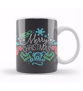 Yılbaşı Yeni Yıl Konseptli Merry Christmas 016 Kupa Bardak Porselen