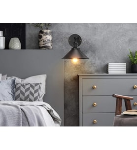 MYLİGHTS RETRO  RUSTİK  VİNTAGE METAL DUVAR LAMBASI APLİK GECE LAMBASI  MAFSALI HAREKETLİ  22CM EN (Siyah)