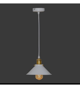 MYLİGHTS ETRO RUSTİK  MAT BEYAZ TEKLİ SARKIT AVİZE EN  22 CM (Siyah)