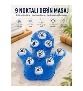 9 Bilyeli Giyilebilir Omuz ve Bacak Masaj Aleti El Eldiveni