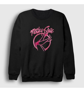 Presmono Unisex Siyah Neon Mötley Crüe Sweatshirt 384953tt