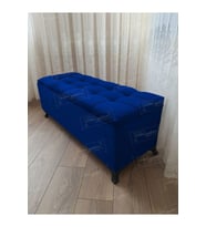 Çizgi Kapitoneli Sandıklı Puf 90 cm Siyah Ayak (Çok Renkli)