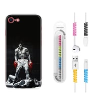 Apple iPhone 5 6 7 8 Plus Se XR Kılıf Kablo Koruma Spiral Silikon Moon Baloon 1369