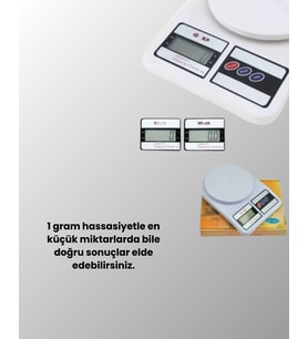 Beyaz Plastik Dijital Mutfak Tartısı – 24x16.8x1.5cm