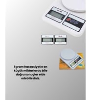 Beyaz Plastik Dijital Mutfak Tartısı – 24x16.8x1.5cm