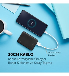 MiniCable 30cm USB-A - USB-C Şarj Kablosu