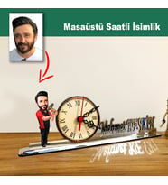 Karikatür Erkek Usta, Tamirci Model Masaüstü Saatli İsimlik MSİ30