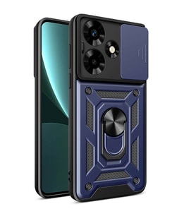 Infinix Hot 30 Uyumlu Kılıf Magnetik Standlı Kamera Korumalı Zore Sürgülü Vega Kapak