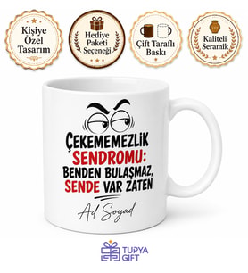 Kıskançlıktan Çatlayanlara Çekememezlik Sendromu Esprili Kupa Bardak Hediye