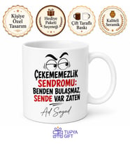 Kıskançlıktan Çatlayanlara Çekememezlik Sendromu Esprili Kupa Bardak Hediye
